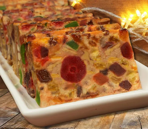 Vista 3 de Pastel de frutas Claxton de estilo antiguo - 1 libra. Receta oscura - Envuelto para mantener la frescura en nuestra caja Claxton característica