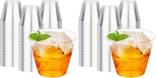 Vista 20 de RACETOP - Vasos de plástico desechables transparentes de 9 onzas, paquete de 50 Vasos plásticos transparentes de las tazas, vidrios resistentes