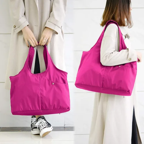 Vista 2 de Bolso grande de hombro para mujer, impermeable, multifunción, de nailon, para viaje