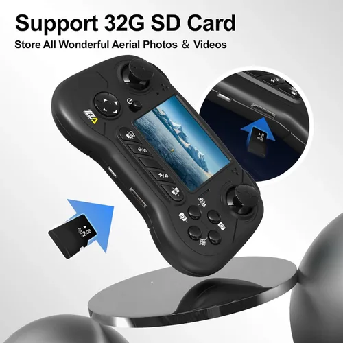 Vista 4 de Toladrone TD31LCD RC - Dron con pantalla LCD, dron plegable para principiantes con transmisión de imagen digital en tiempo real, función de ajuste