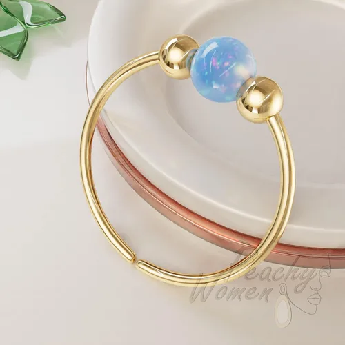 Vista 18 de 20g Gold Nose Rings + 3mm Opals