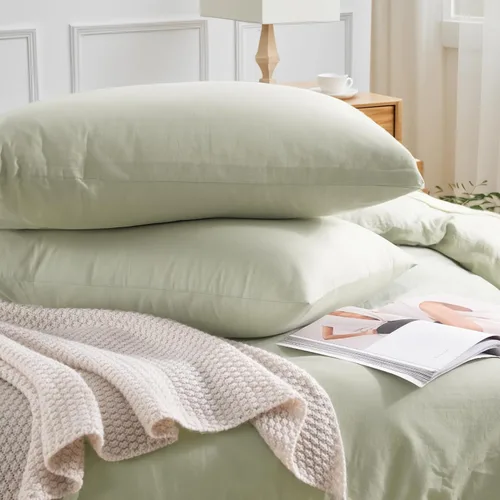 Vista 358 de NEXHOME PRO Funda de edredón Twin XL 100% algodón lavado, transpirable, duradera, texturizada, similar al lino, juego de ropa de cama para el hogar