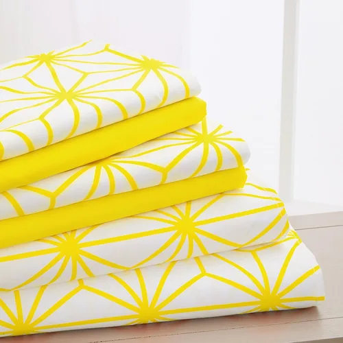 Vista 13 de Elegant Comfort Lujoso juego de sábanas de 4 piezas con patrón geométrico cúbico - 1500 microfibra de calidad premium - juego de ropa de cama más