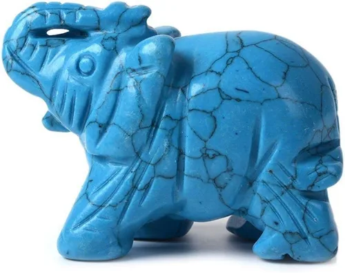 Vista 18 de Angelstones Piedra de sangre africana natural tallada con piedras preciosas de elefante curativo de cristal de guardián, estatua de figurilla