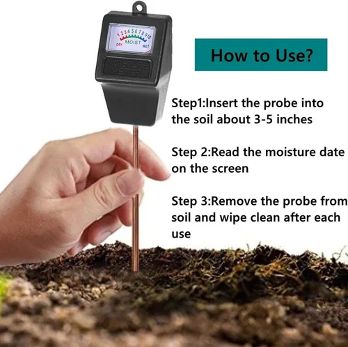 Vista 2 de Medidor de humedad del suelo, higrómetro de plantas, sensor de humedad de plantas, monitor de agua para plantas en maceta, jardín, granja, césped