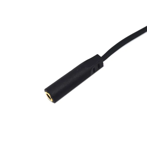 Vista 3 de Cable plano de audio de extensión TRS Jack de 5.9 in 1/8 de pulgada y 0.138 in, paquete de 2, ángulo de 90 grados de 0.138 in, enchufe estéreo de 3
