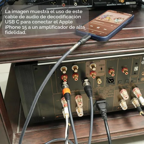 Vista 2 de Cable de audio USB C a doble XLR macho de 10 pies - Cable de audio USB C a XLR de alta fidelidad de 32 bits/384 Khz para conexión de teléfono a