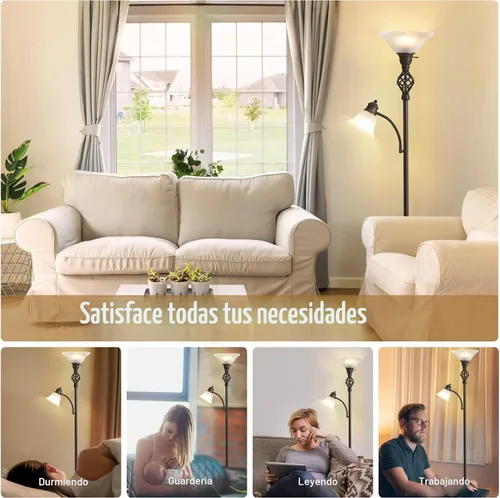 Vista 6 de GyroVu Lámpara de pie Torchiere para sala de estar, luz de lectura LED