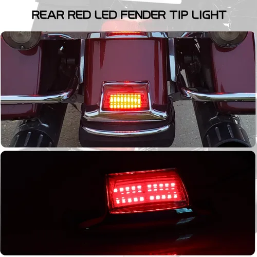 Vista 3 de Luces LED de Señalización Direccional Ahumadas para Puntas de Guardabarros Delantero y Trasero Compatibles con Harley FLHTPI FLHP Touring Road King