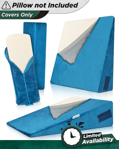 Vista 2 de Lunix Funda de repuesto para LX8 Juego de almohada de cuña de 2 capas, espuma no incluida, color azul