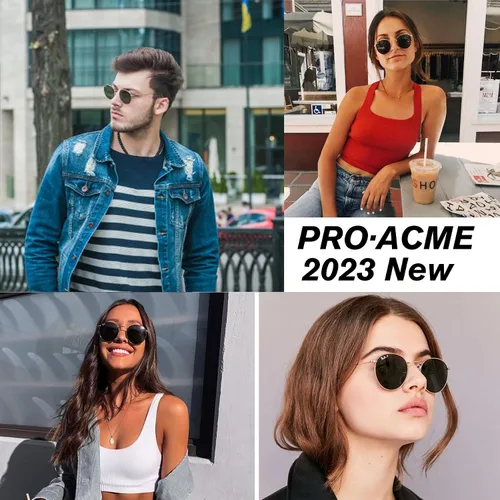 Vista 7 de Pro Acme Gafas de sol polarizadas de metal redondas pequeñas para mujer, estilo retro de diseñador