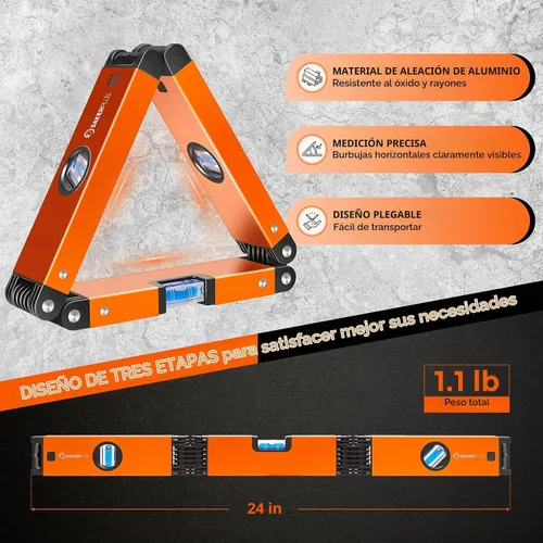 Vista 2 de SakerPlus - Herramienta de nivel plegable de 24 pulgadas
