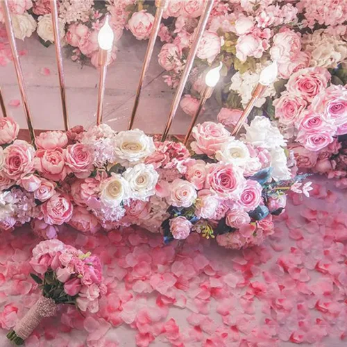 Vista 5 de ocharzy 1000 pétalos de rosa artificiales de seda para decoración de boda, noche romántica, día de San Valentín, fiestas, eventos Gradiente B Rosa