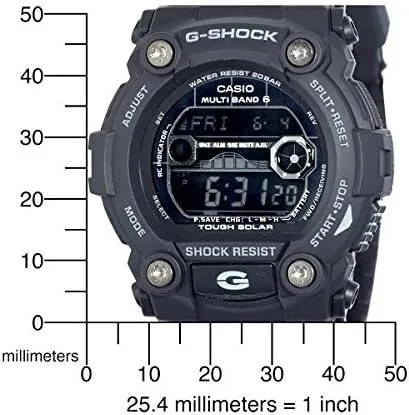 Vista 4 de Casio G-Shock G-Rescue - Reloj solar atómico con correa de resina negra GW7900B-1 para hombre