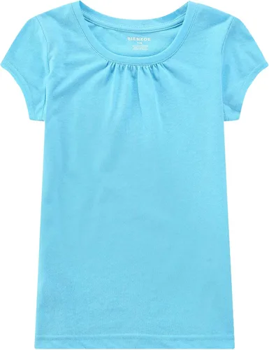 Vista 7 de Bienzoe Camiseta de secado rápido transpirable para niñas, NegroBlanco desteñidoRosa.