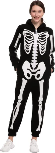 Vista 4 de Spooktacular Creations Skeleton Family Matching Pajama jumpsuit for Women Halloween DressUp Party Themed Parties Cosplay