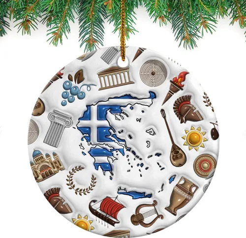 Vista 133 de Lotacy Bandera argentina argentina de Navidad de cerámica 2D impresa adorno con símbolos, decoración del hogar argentina regalos para hombres