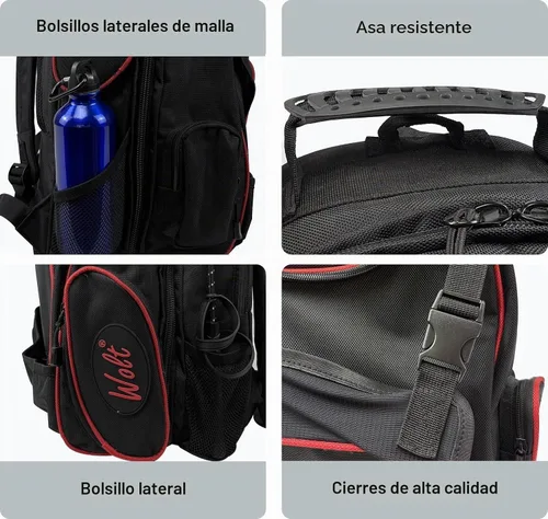 Vista 3 de WOLT Mochila ecuestre profesional para equitación, bolsa de equipo con soporte para casco y múltiples compartimentos