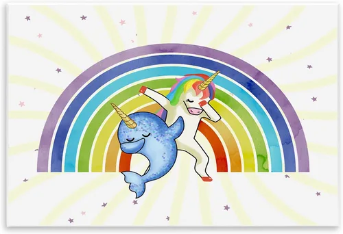 Vista 8 de Stupell Industries Diseño de fantasía de unicornio y narval Dab Dance Rainbow