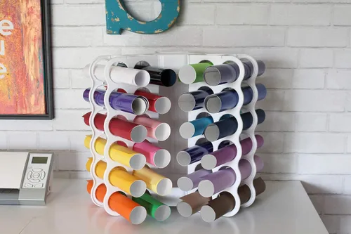 Vista 6 de ArtBin - Torre de almacenamiento (12 rollos de vinilo), color blanco Torre de almacenamiento de vinilo