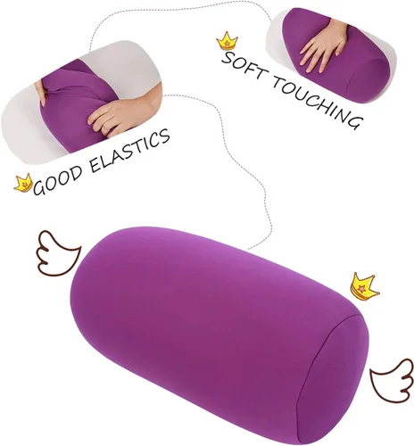 Vista 6 de Keenso Rollo de soporte cervical,Mini rollo de cuello redondo,Almohada suave de microperlas para soporte de columna vertebral y cuello,Relleno