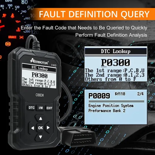 Vista 7 de Escáner OBD2, Herramienta de Diagnóstico de Escáner de Coche V410: Lector de Códigos de Falla del Motor, Herramienta de Escaneo con Datos