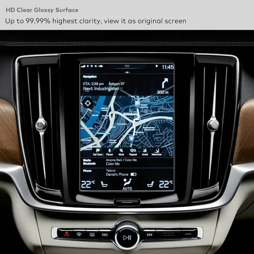 Vista 4 de Protector de pantalla de vidrio templado para Volvo EC40 / EX40 / S60 / S90 / V60 / V60 / V90 / XC40 / XC60 / XC90 de 8.7 pulgadas (transparente HD)