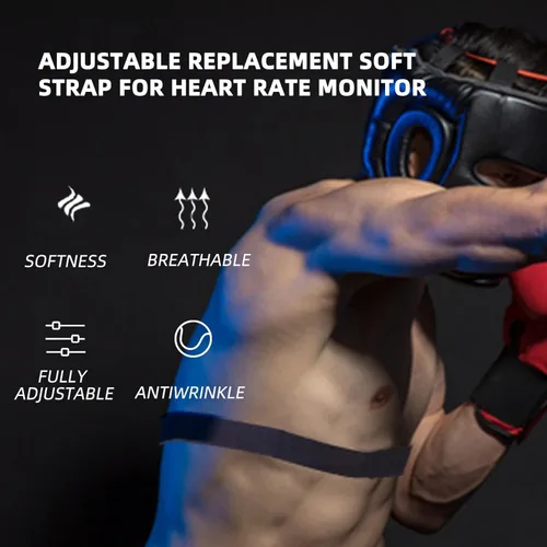 Vista 2 de Comfortable Replacement Strap Elastic Silicone Chest Strap Adjustable Length Silicone Texture for Training Monitors Heart Rate Monitor Belt