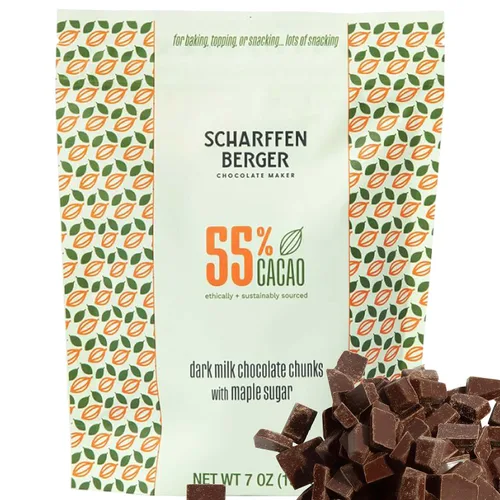 Vista 8 de Scharffen Berger Trozos de Chocolate para Hornear (7 onzas, paquete de 3) - Trozos de Chocolate Semi-Amargo Oscuro para Hornear, 70% Cacao, Sin