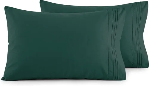 Vista 22 de Elegant Comfort Juego de fundas de almohada ultrasuaves de lujo de 2 piezas - Microfibra premium de calidad hotelera 1500, doble cepillado
