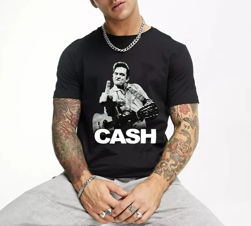 Vista 3 de Johnny Singer Cash - Camiseta original de rock and roll para mujer