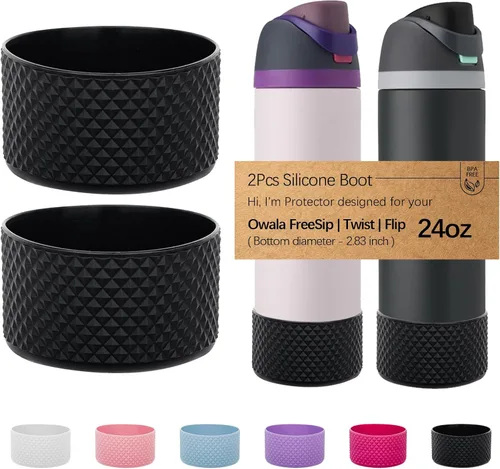Vista 34 de WK IEASON 2 fundas de silicona para botella de agua Owala, base protectora para botella de agua Owala FreeSip Twist y Flip Flask accesorios para 3D