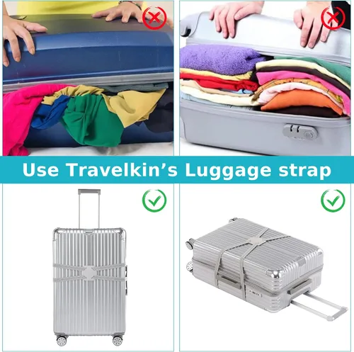 Vista 7 de Travelkin - Correas de equipaje, correas elásticas para equipaje, correas elásticas para maletas, cinturón elástico