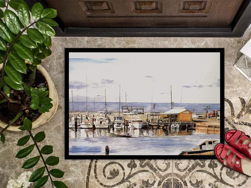 Vista 3 de Caroline's Treasures 1006MAT Pass Bait Shop - Felpudo de 18 x 27 pulgadas, para interiores y exteriores, para entrada, antideslizante, lavable