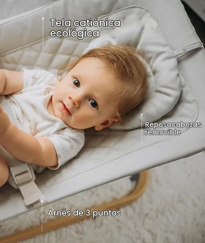 Vista 4 de Fodoss Baby Bouncer, asiento de gorila portátil para bebés-beige