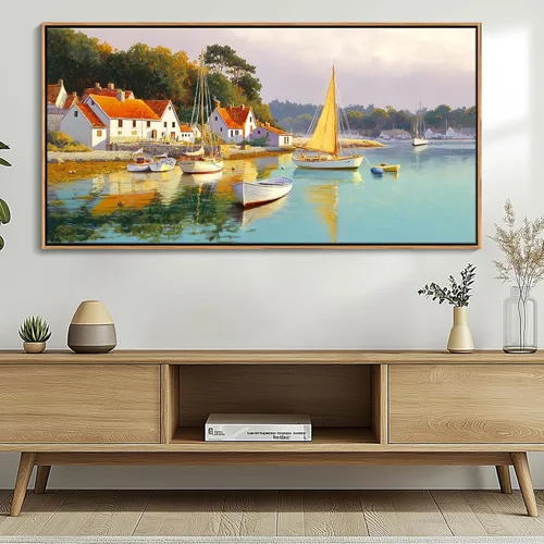 Vista 25 de AJAZIKO Arte de Pared de Vaca de las Tierras Altas - Decoración de Pared de Granja y Campo Rústico, Cuadros Grandes en Lienzo para Sala de Estar
