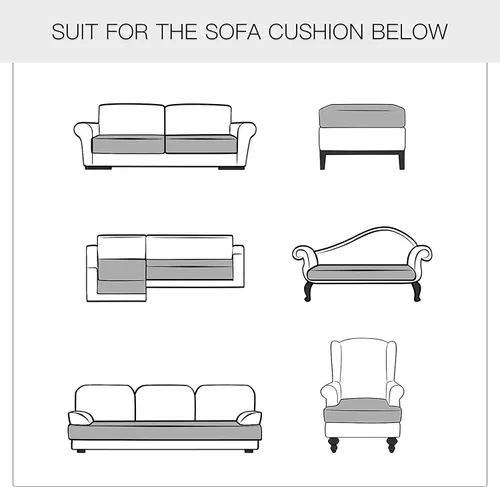 Vista 8 de Fundas de cojín elásticas para sofá, funda de cojín para asiento de sofá, diseño de hojas jacquard, protector de muebles para sofá seccional Beige