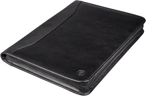 Vista 4 de Maxwell Scott Quality Leather Zipped Business Folder The Dimaro Handmade in Italy Night Black