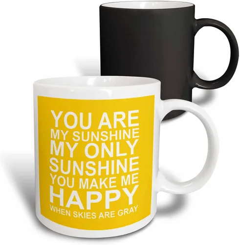Vista 11 de 3dRose You are my sunshine. Taza negra de dos tonos de 11 oz