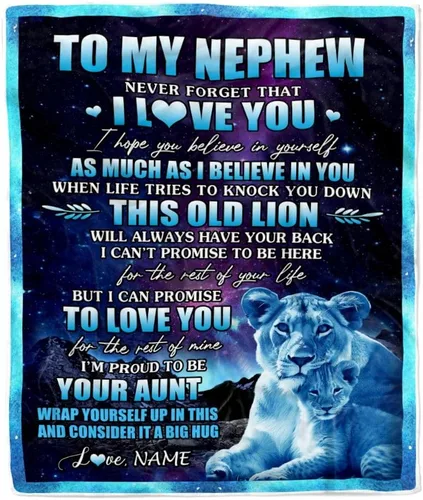 Vista 12 de Manta personalizada con texto en inglés «To My Nephew from Aunt Uncle Auntie I Love You Hugs» (texto en inglés) con texto en inglés «To My Nephew»