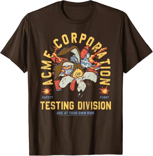 Vista 5 de Looney Tunes Wile E. Coyote Acme Co. Camiseta de la División de Pruebas Negro