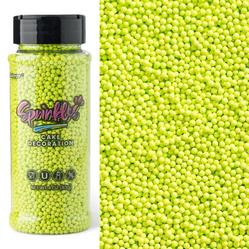 Vista 23 de Pastel Nonpareils Sprinkles, Sujoygar 4oz Edible Colored Cake Sprinkles Double-opening Design, 2mm Edible Dot Sprinkles for Cupcake Toppers Baking