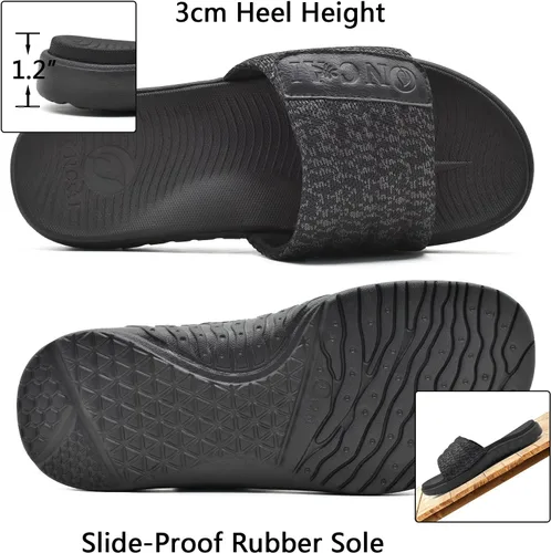 Vista 5 de ONCAI Sandalias deportivas para hombre con puntera abierta, correas ajustables, ortopédicas para fascitis plantar, con plantilla de soporte de arco