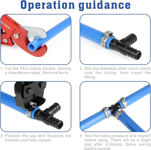 Vista 7 de iCrimp Herramienta de cincha PEX para abrazadera de acero inoxidable, sujeción vertical y paralela de 3/8 pulgadas a 1 pulgada -CRP650
