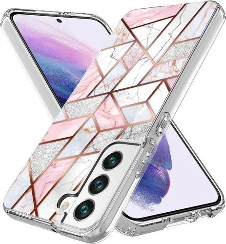 Vista 7 de Funda compatible con Samsung Galaxy S23, con purpurina brillante láser azul rosa ultra transparente a prueba de golpes para Samsung Galaxy S23