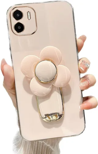 Vista 58 de Miagon - Funda con soporte para Xiaomi Redmi A1, galvanizado suave TPU protector delgado a prueba de golpes con molinete giratorio soporte de flores