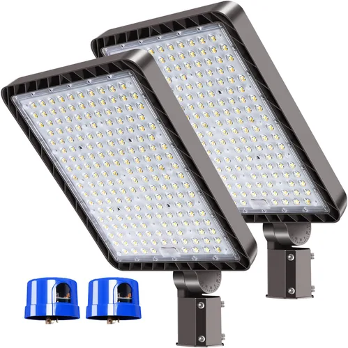 Vista 10 de Luz LED para Estacionamiento de 200W 28000LM Brillante del Anochecer al Amanecer Reflectores Exteriores con Soporte de Yugo de Pared Trunnion 5500K