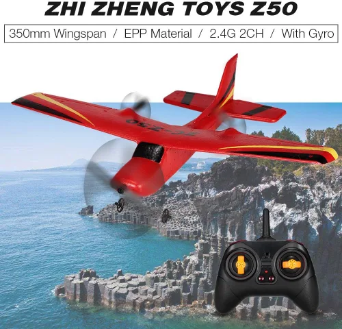 Vista 2 de GoolRC Avión Z50 RC, 2.4G 2CH Avión de control remoto, planeador de avión RC de espuma EPP con giroscopio RTF fácil de volar para principiantes