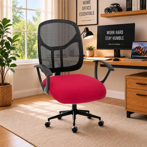Vista 21 de Fundas elásticas resistentes al agua para sillas de computadora - Protectores lavables para respaldo giratorio y asiento para mascotas - Negro