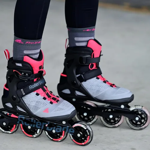 Vista 5 de Rollerblade MACROBLADE 90 W, Inline-Skates für Damen, Fitness Inliner, Neutrum Grau/Paradies Rosa